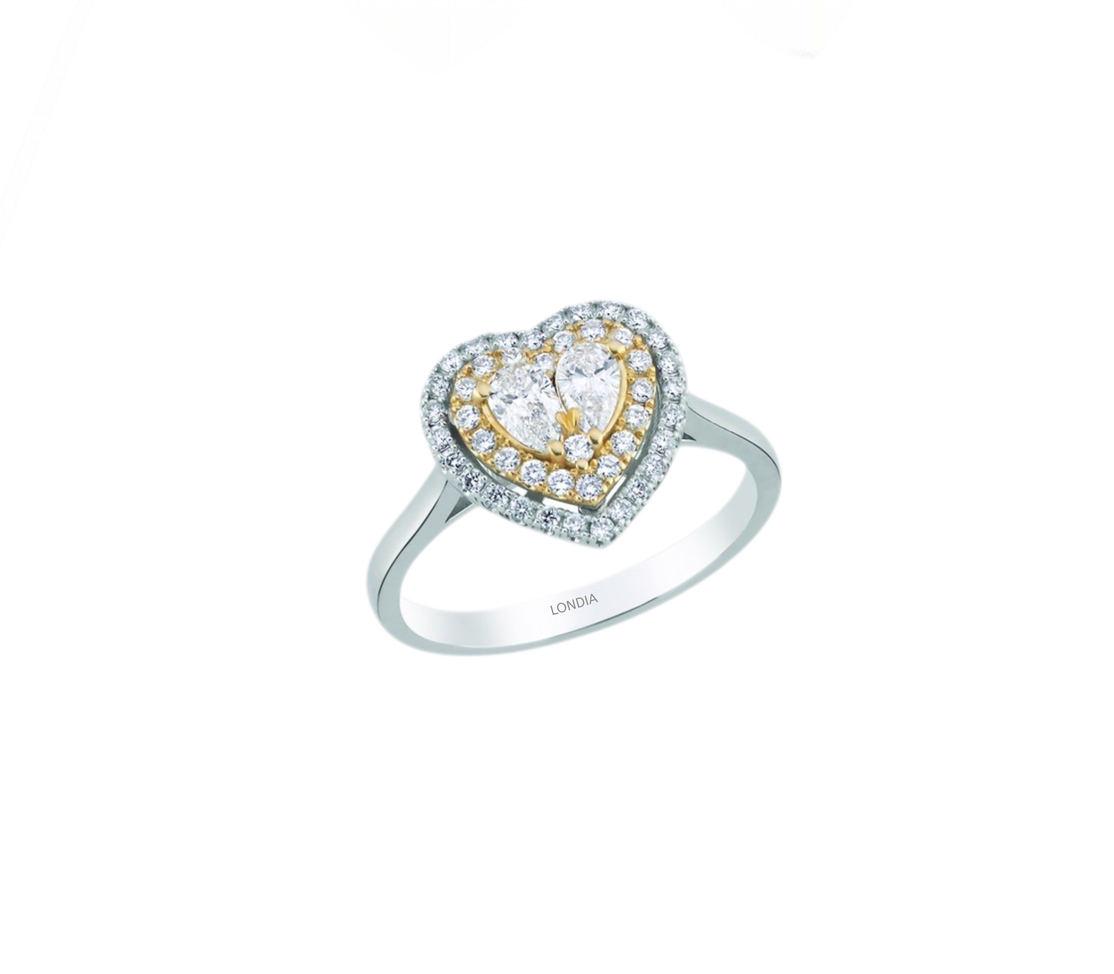 2.35 Ct. Natural Diamond Heart Design Jewelry Set in 14K Gold