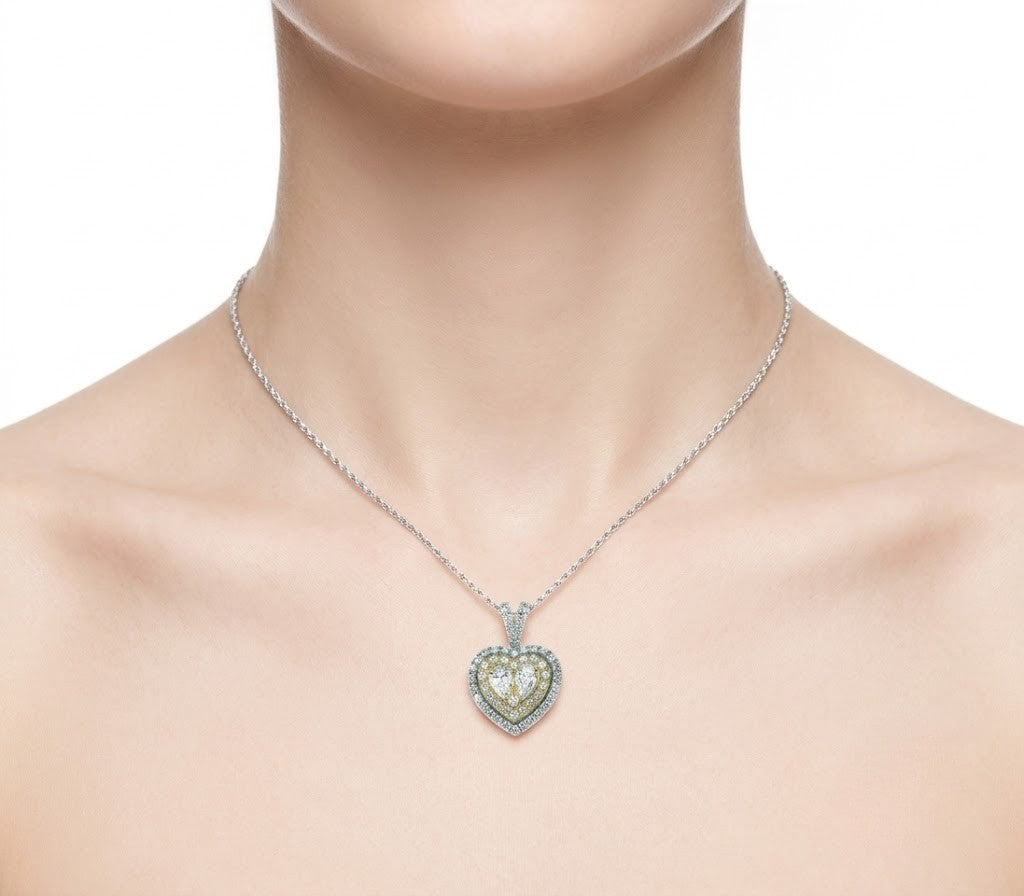 2.35 Ct. Natural Diamond Heart Design Jewelry Set in 14K Gold