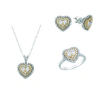2.35 Ct. Natural Diamond Heart Design Jewelry Set in 14K Gold