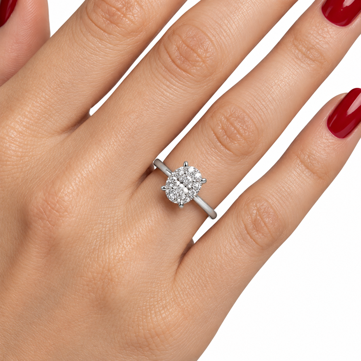 2.35 Carat Natural Diamond Magic Oval Bridal Set