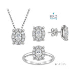 2.35 Carat Natural Diamond Magic Oval Bridal Set
