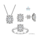 2.35 Carat Natural Diamond Magic Oval Bridal Set