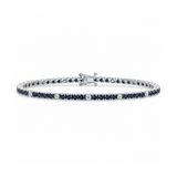 2.35 Carat Natural Sapphire and 0.40 Carat Natural Diamond Tennis Bracelet