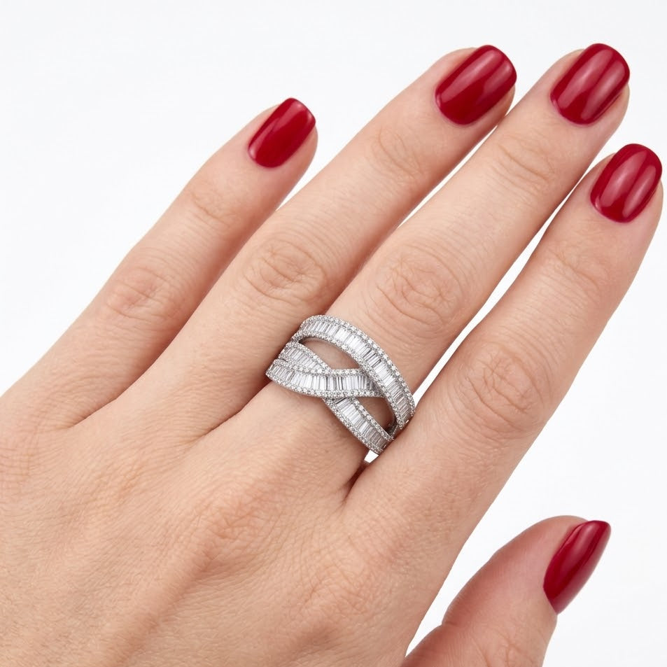 Baguette Diamond Line Design Ring
