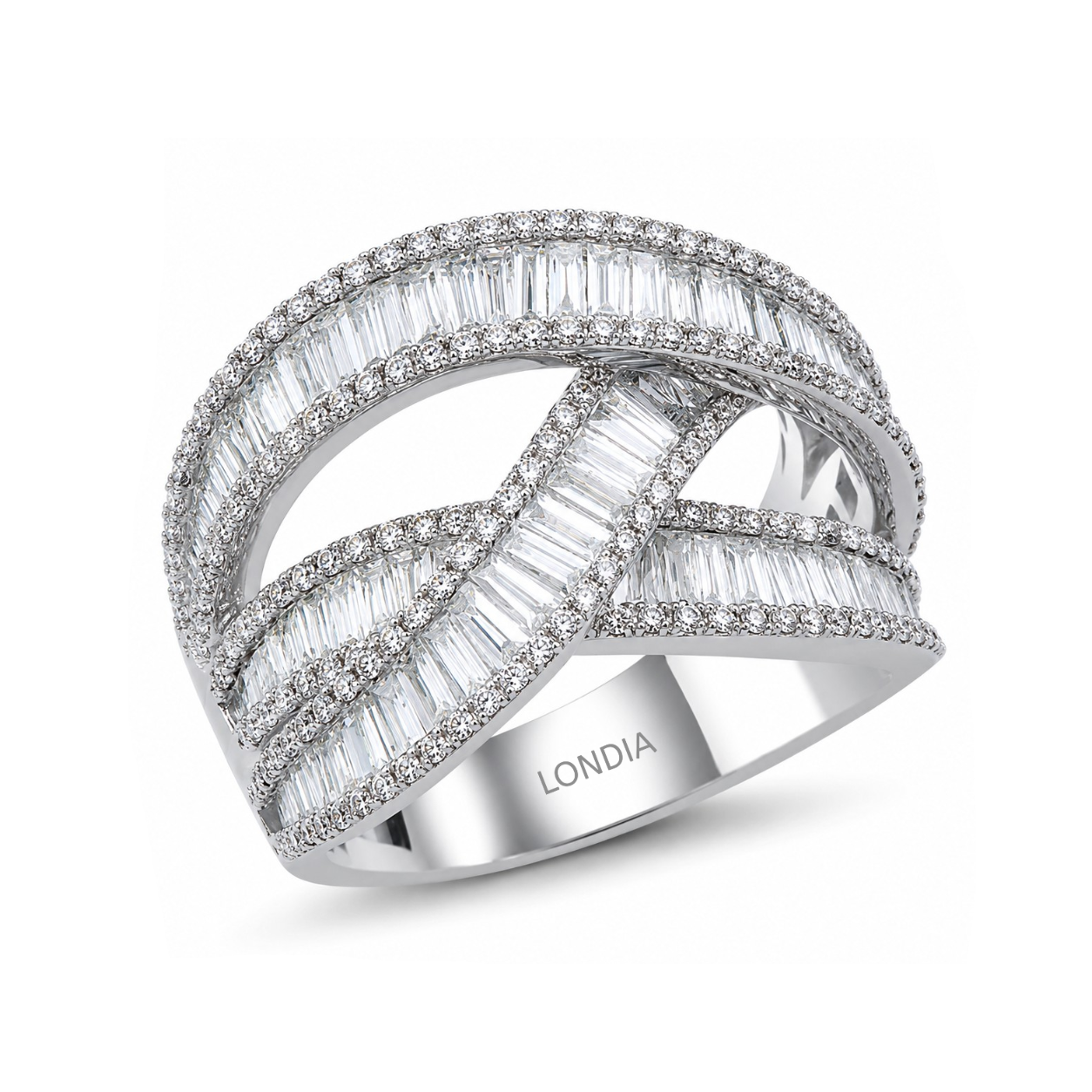 Baguette Diamond Line Design Ring