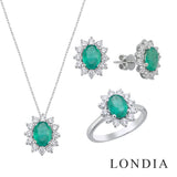 2.40 Carat Natural Diamond & Emerald Set