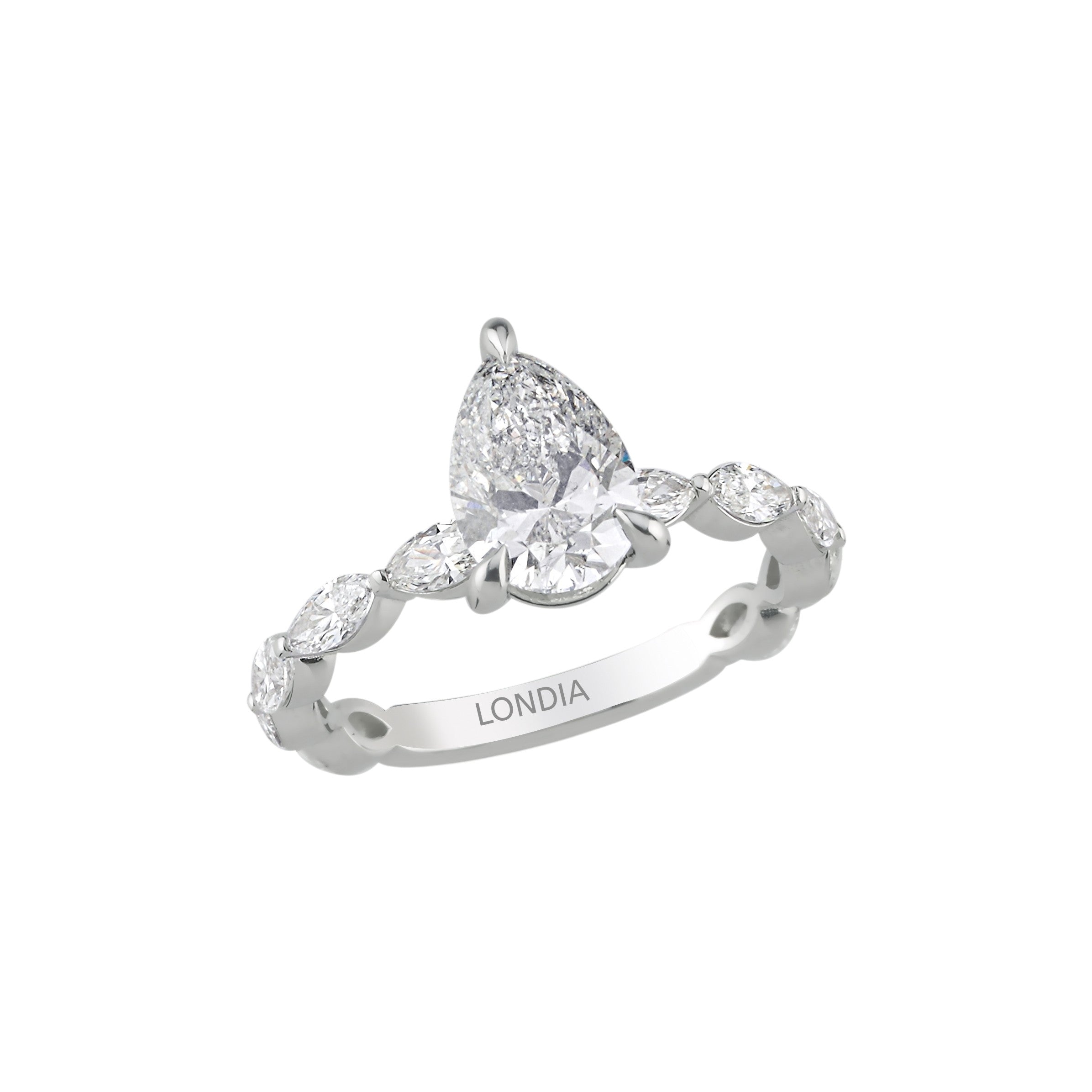 Pear Cut Diamond Solitaire Ring