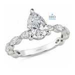 2.45 Ct. Natural Pear Diamond Marquise Design Solitaire Ring