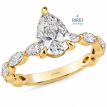 2.45 Ct. Natural Pear Diamond Marquise Design Solitaire Ring