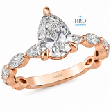 2.45 Ct. Natural Pear Diamond Marquise Design Solitaire Ring