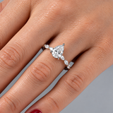 2.45 Ct. Natural Pear Diamond Marquise Design Solitaire Ring