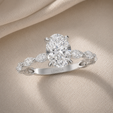 2.50 Ct. Natural Oval Diamond Marquise Design Solitaire Ring