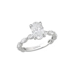 Natural Oval Diamond Side Stone Ring