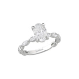 Natural Oval Diamond Side Stone Ring