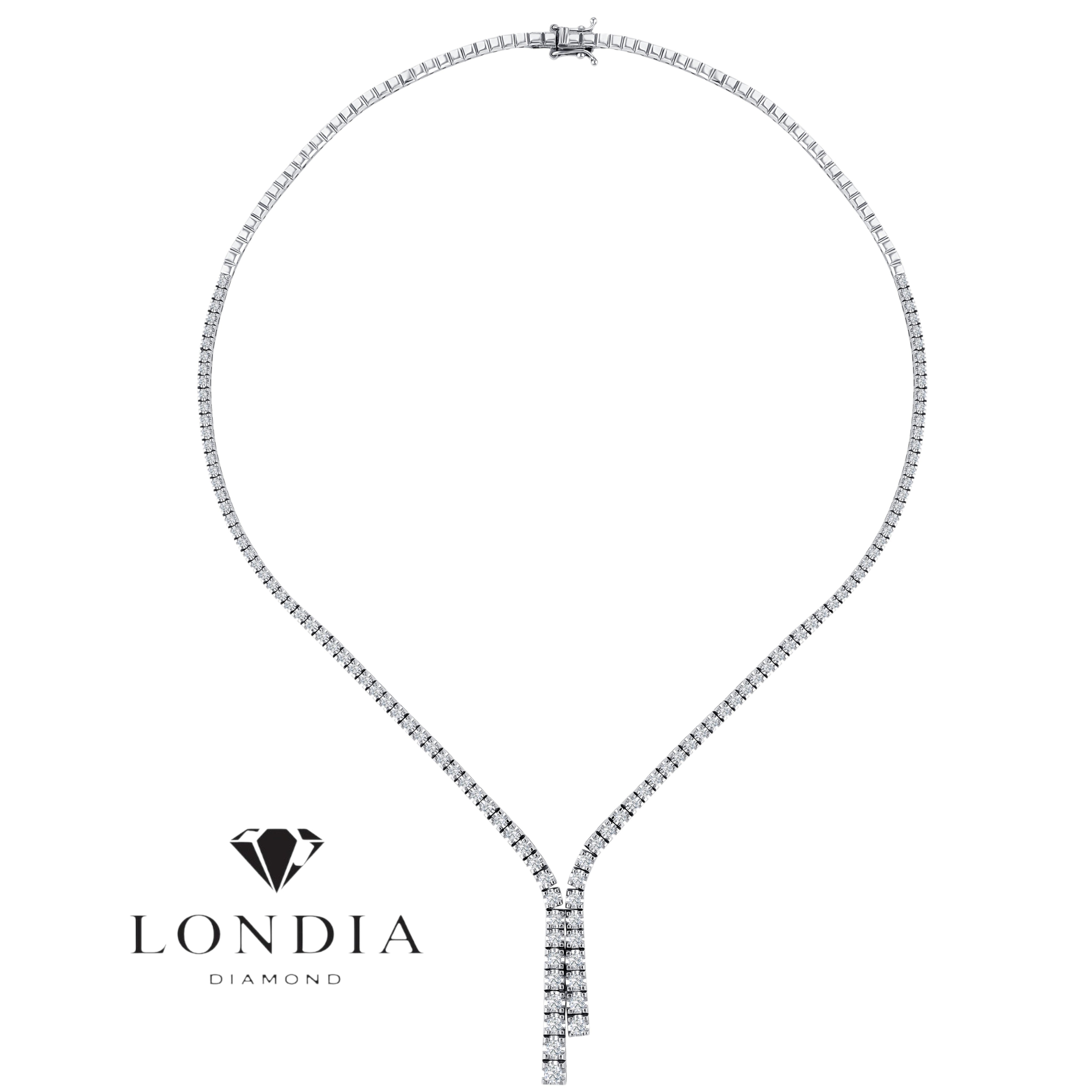 2.50 Carat Natural Diamond Clair Graduated Tennis Necklace
