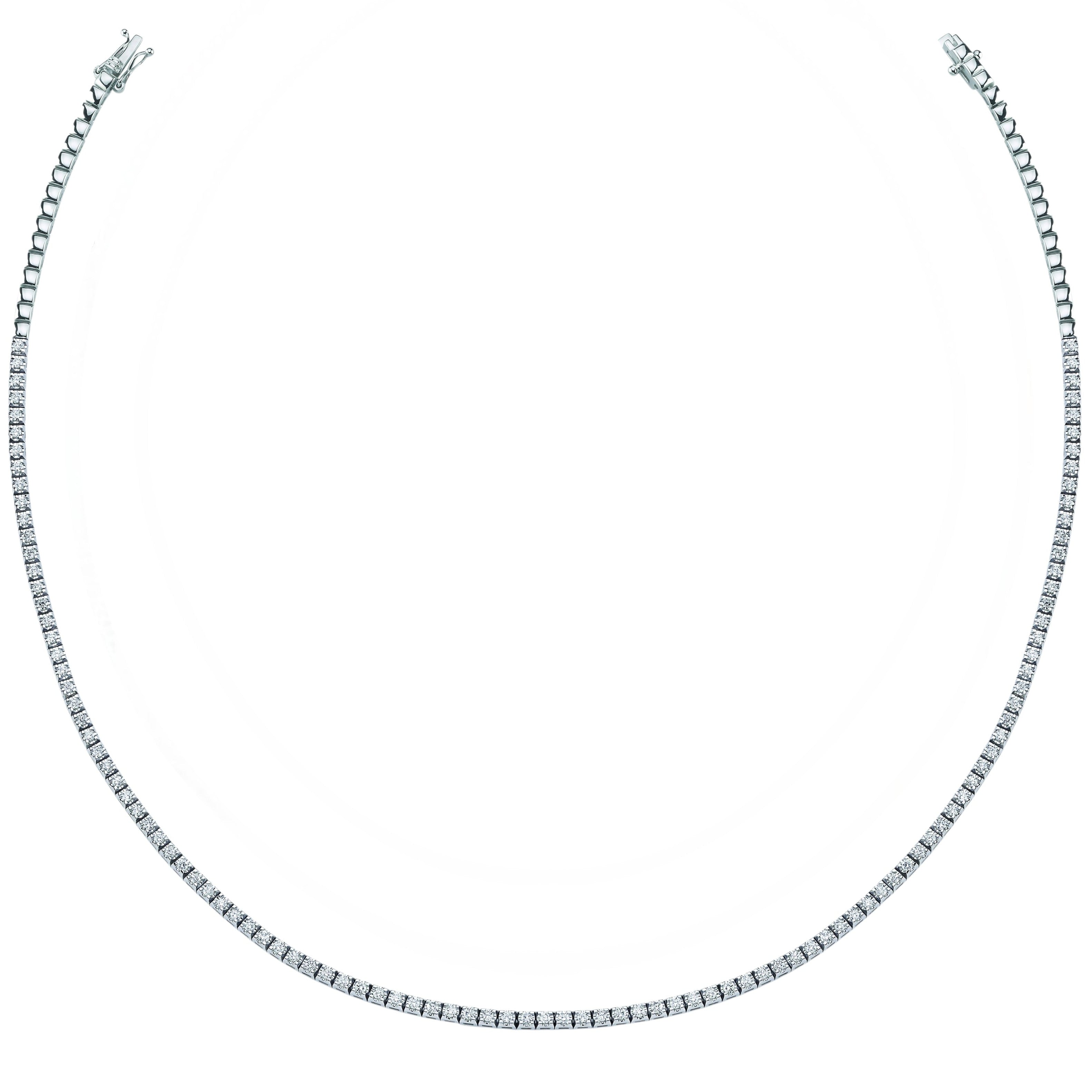2.50 Carat Natural Diamond Clair Tennis Necklace