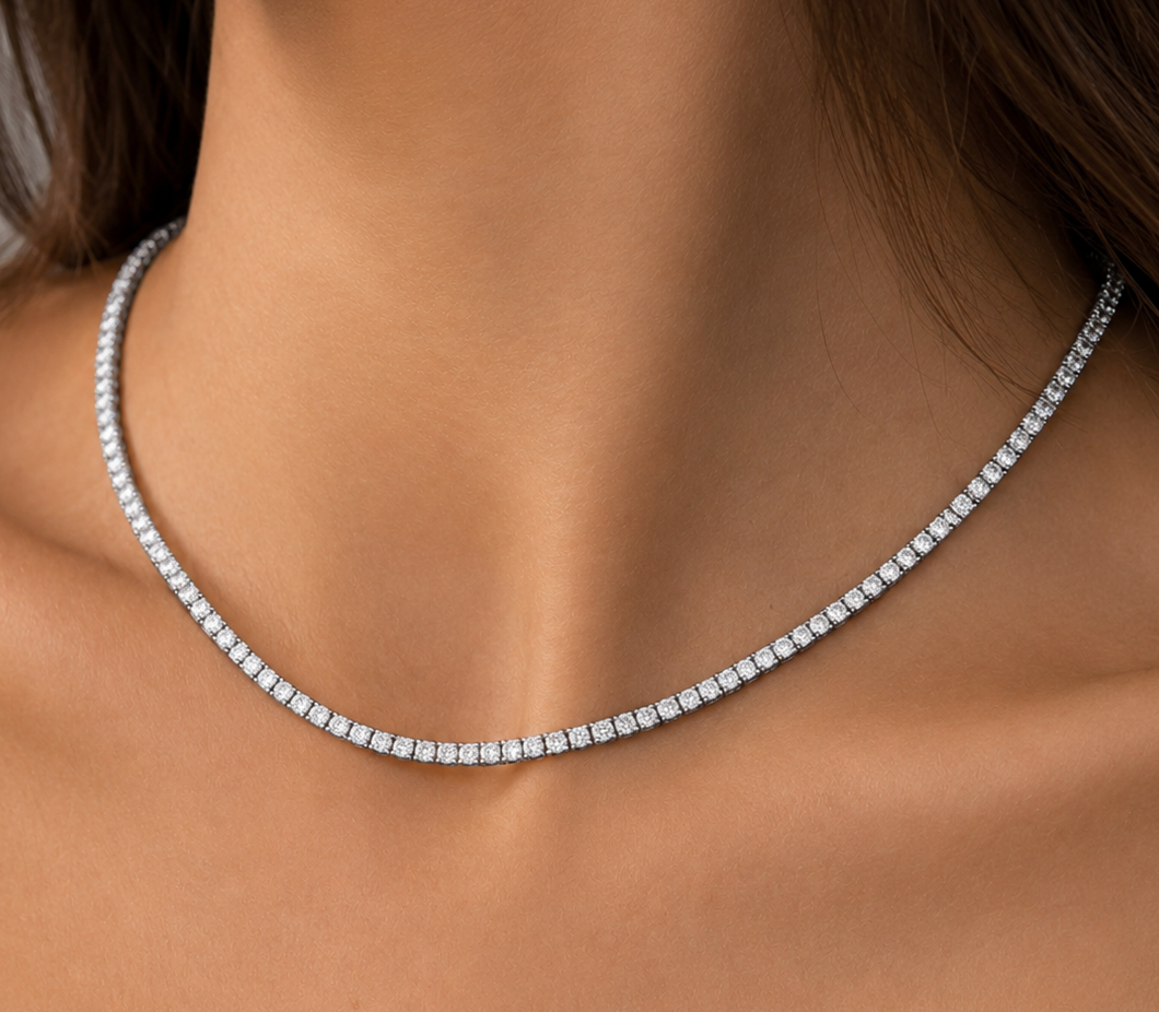 2.50 Carat Natural Diamond Classic Tennis Necklace
