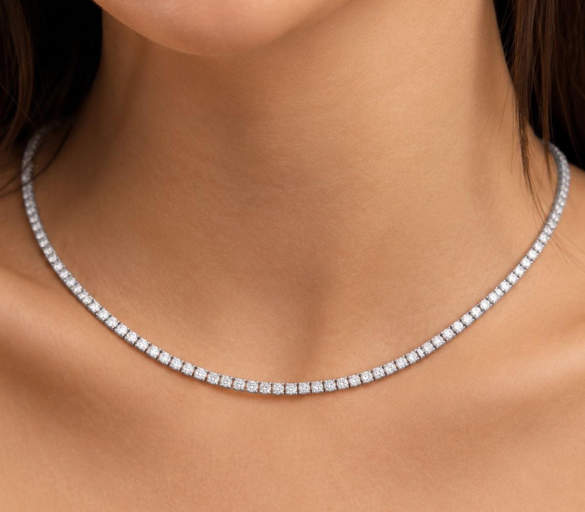 2.50 Carat Natural Diamond Classic Tennis Necklace