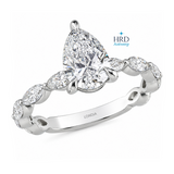 2.50 Ct. Natural Pear Diamond Marquise Design Solitaire Ring