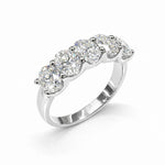 2.50 carat oval 5 stone HRD certified F color diamond ring in 18K gold by Londia