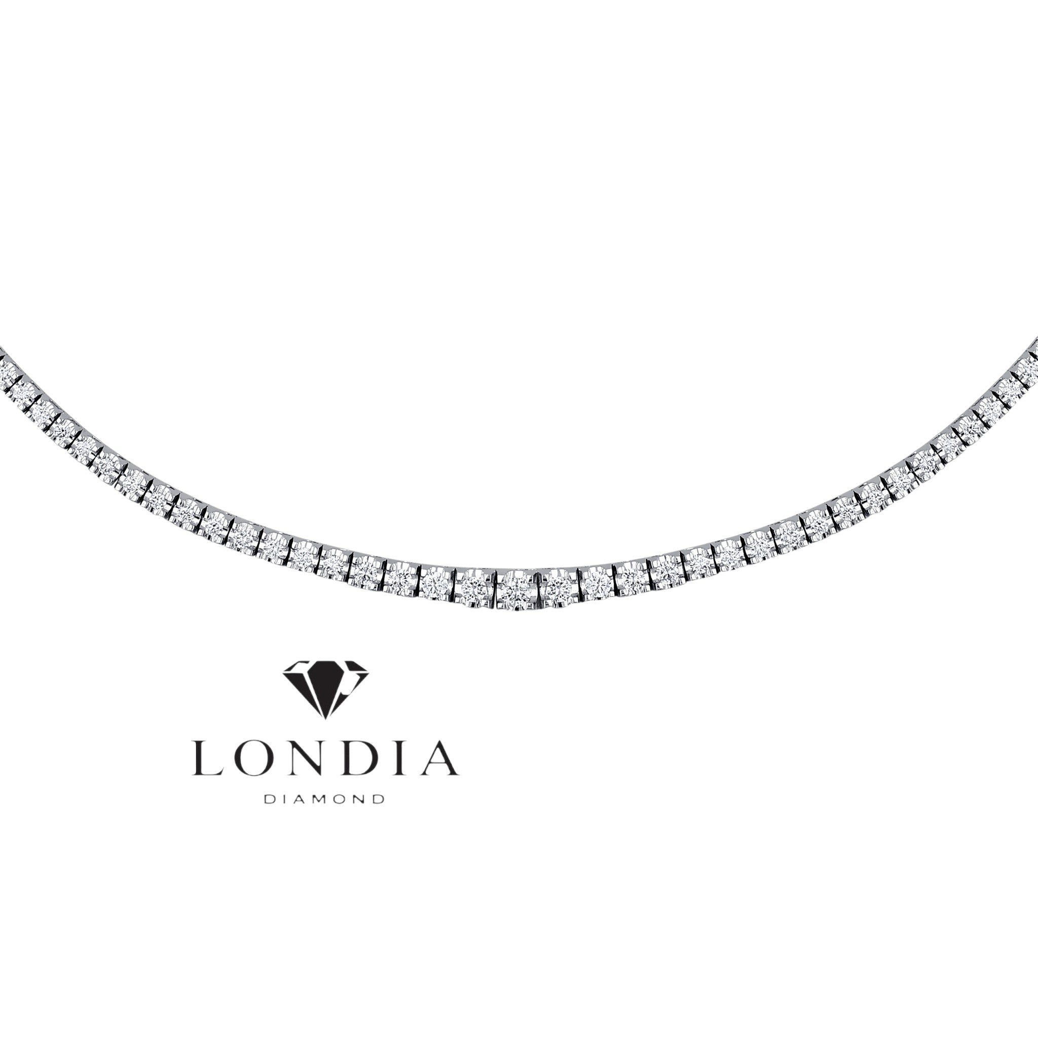 2.60 Carat Natural Diamond Clair Graduated Tennis Necklace