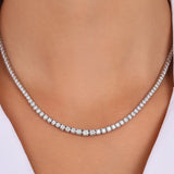 2.60 Carat Natural Diamond Clair Graduated Tennis Necklace