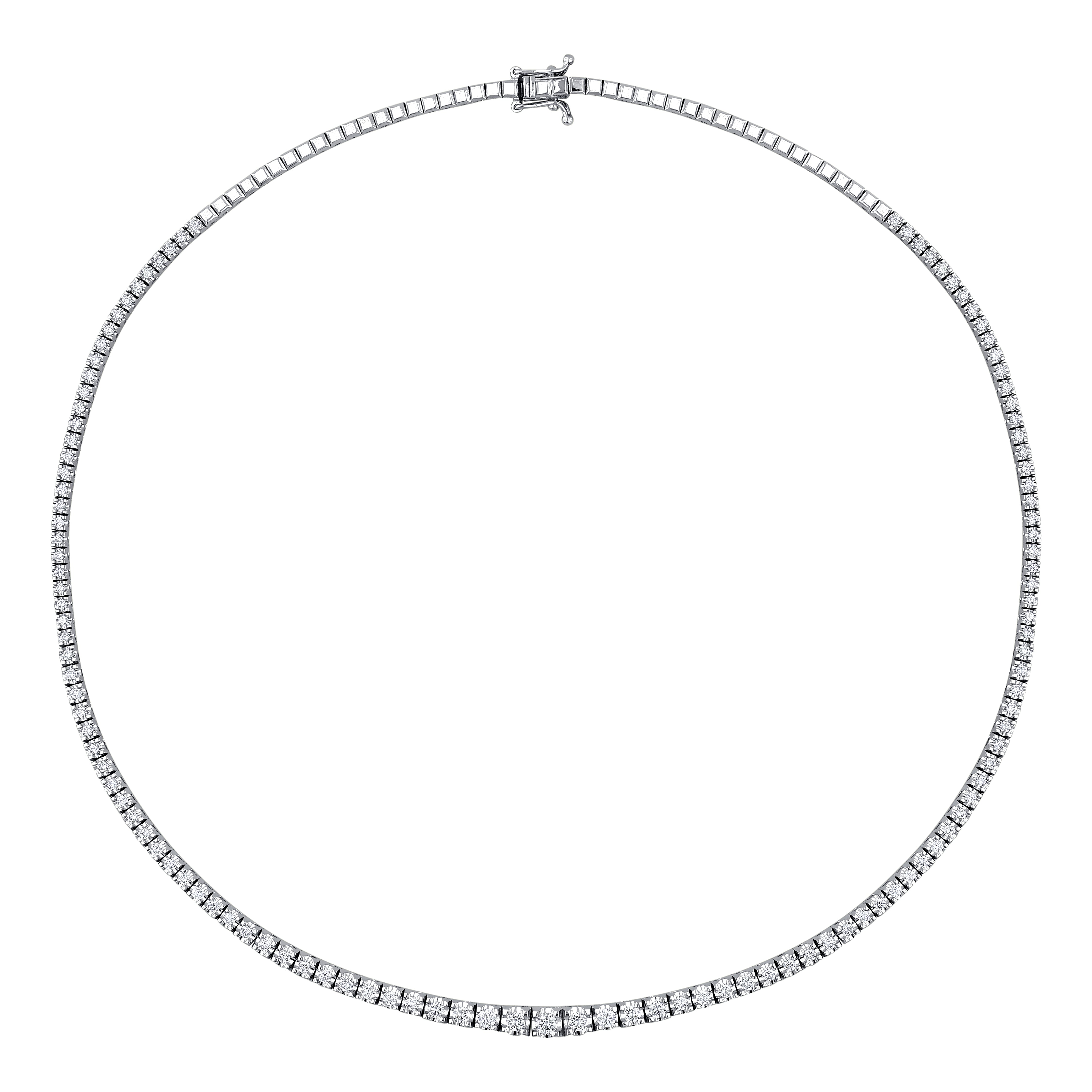 2.60 Carat Natural Diamond Clair Graduated Tennis Necklace