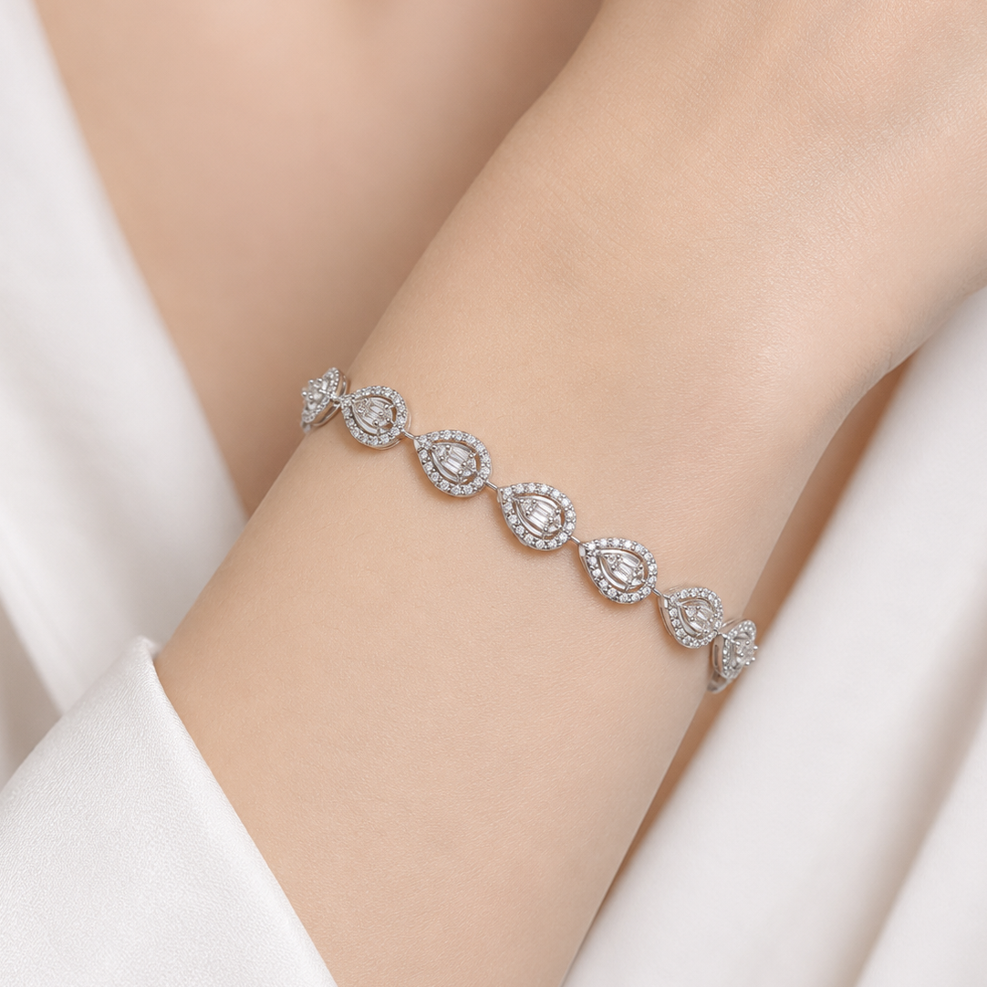2.60 Carat Natural Diamond Designer Tennis Bracelet