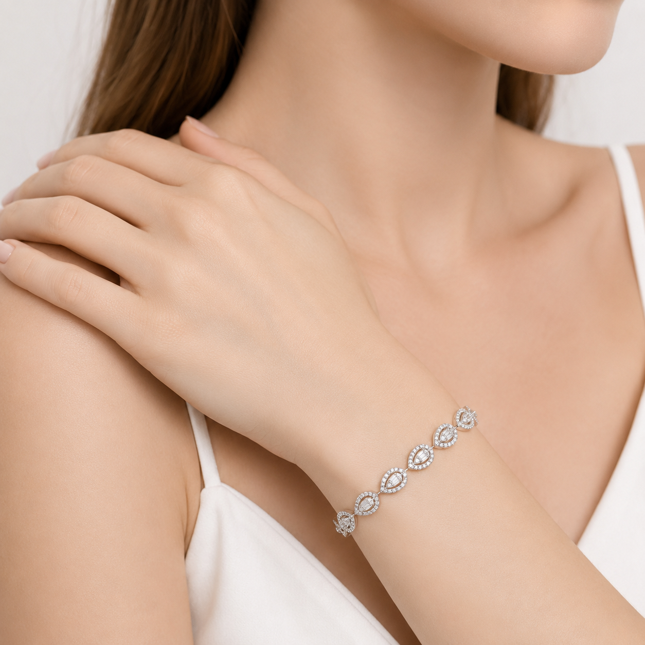 2.60 Carat Natural Diamond Designer Tennis Bracelet