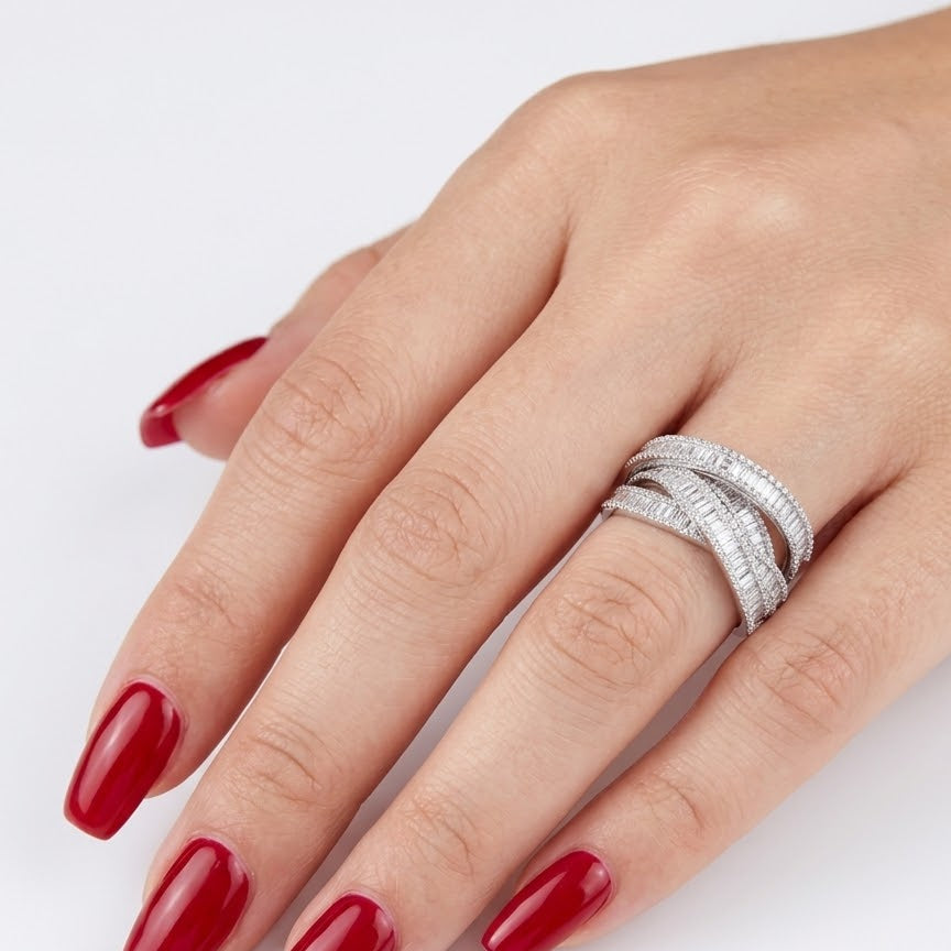 Baguette Diamond Line Design Ring