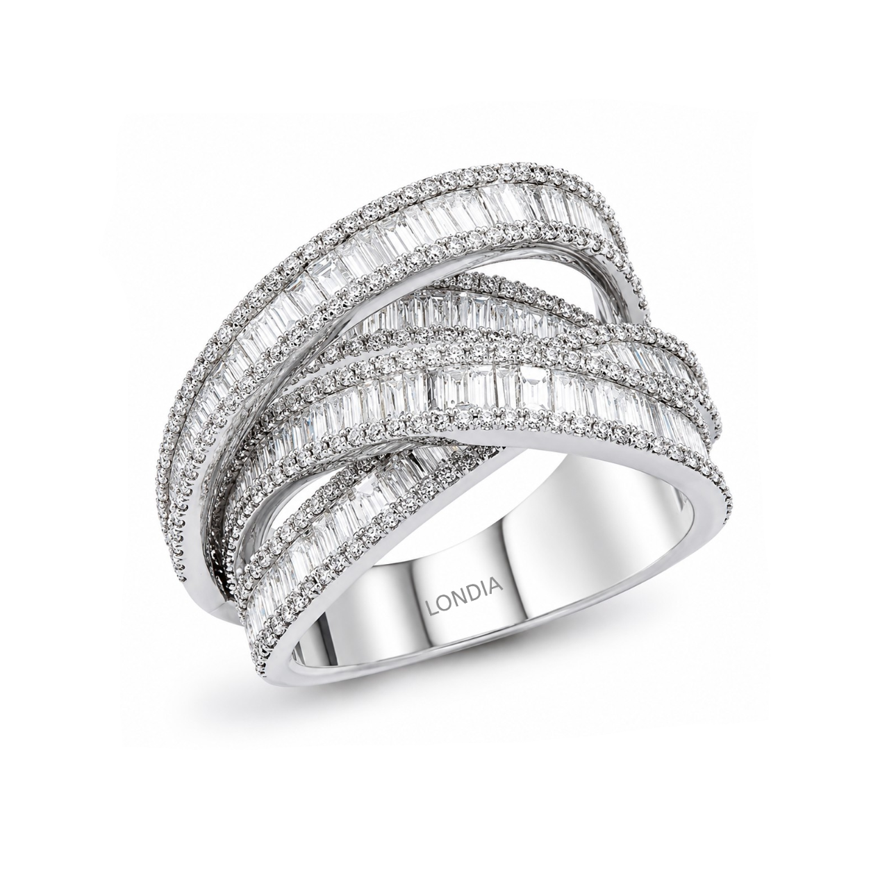 Baguette Diamond Line Design Ring