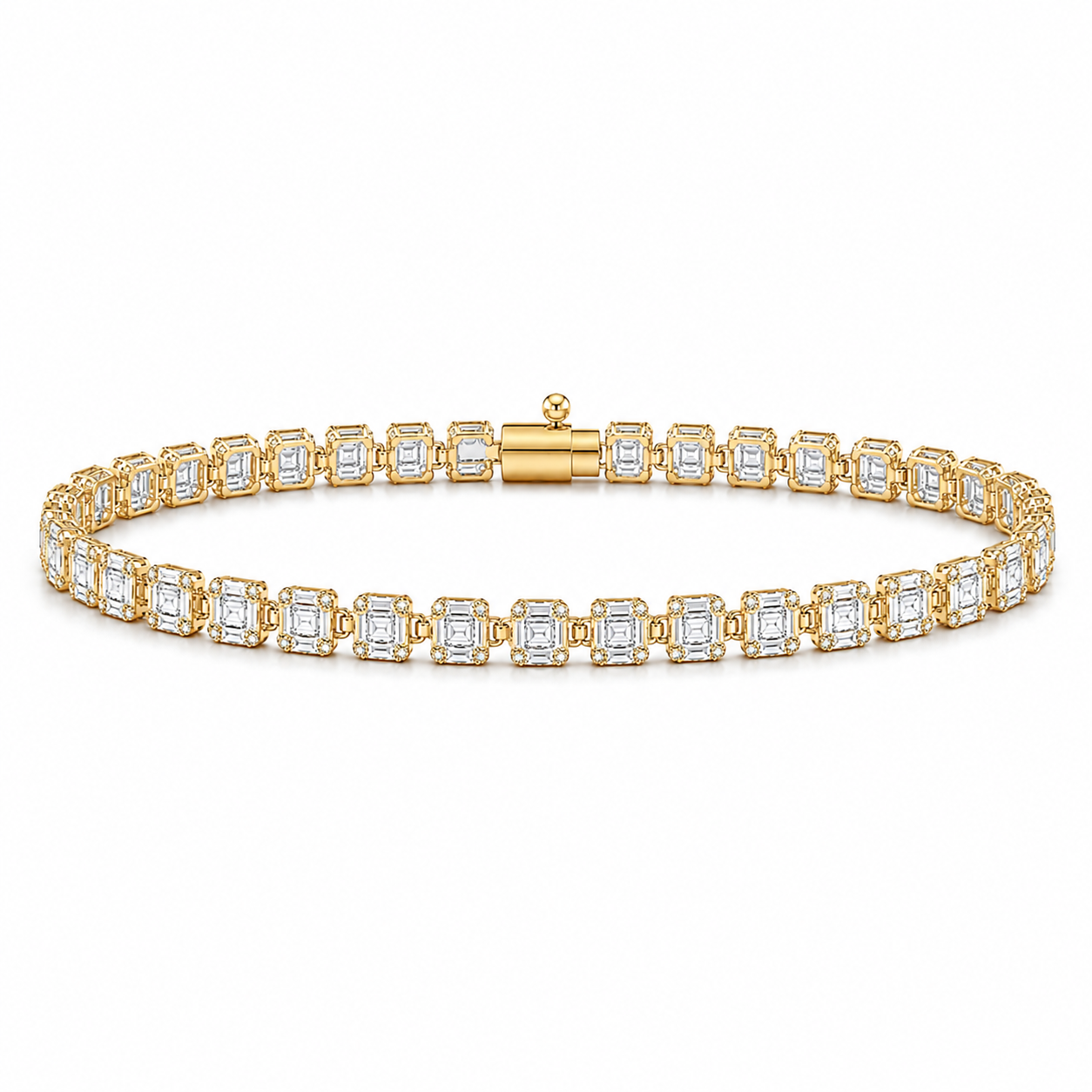 2.80 Carat Natural Diamond Baguette Design Tennis Bracelet