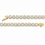 2.80 Carat Natural Diamond Baguette Design Tennis Bracelet