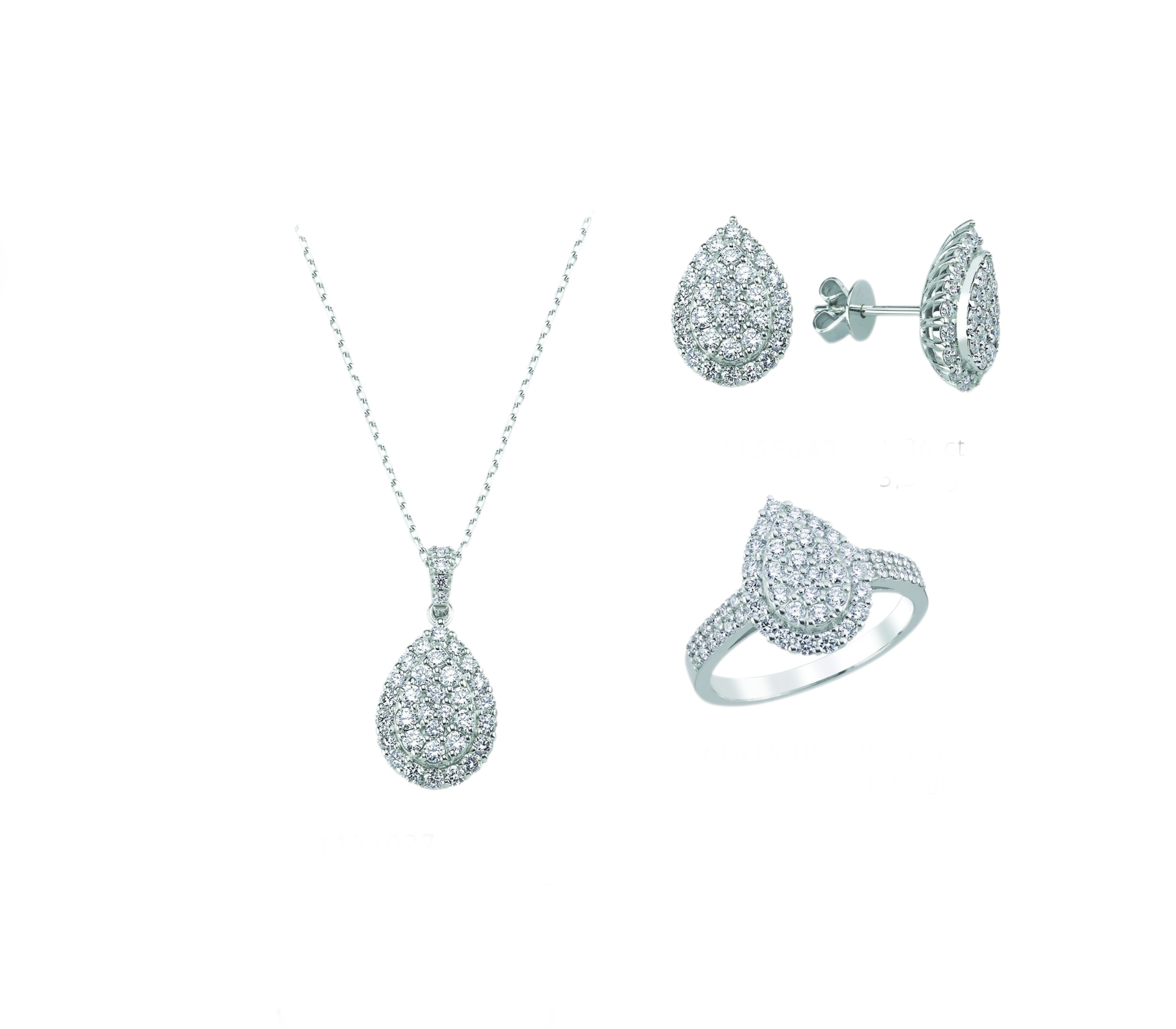 2.85 Ct. Natural Diamond Designer Jewelry Set in 14K Gold