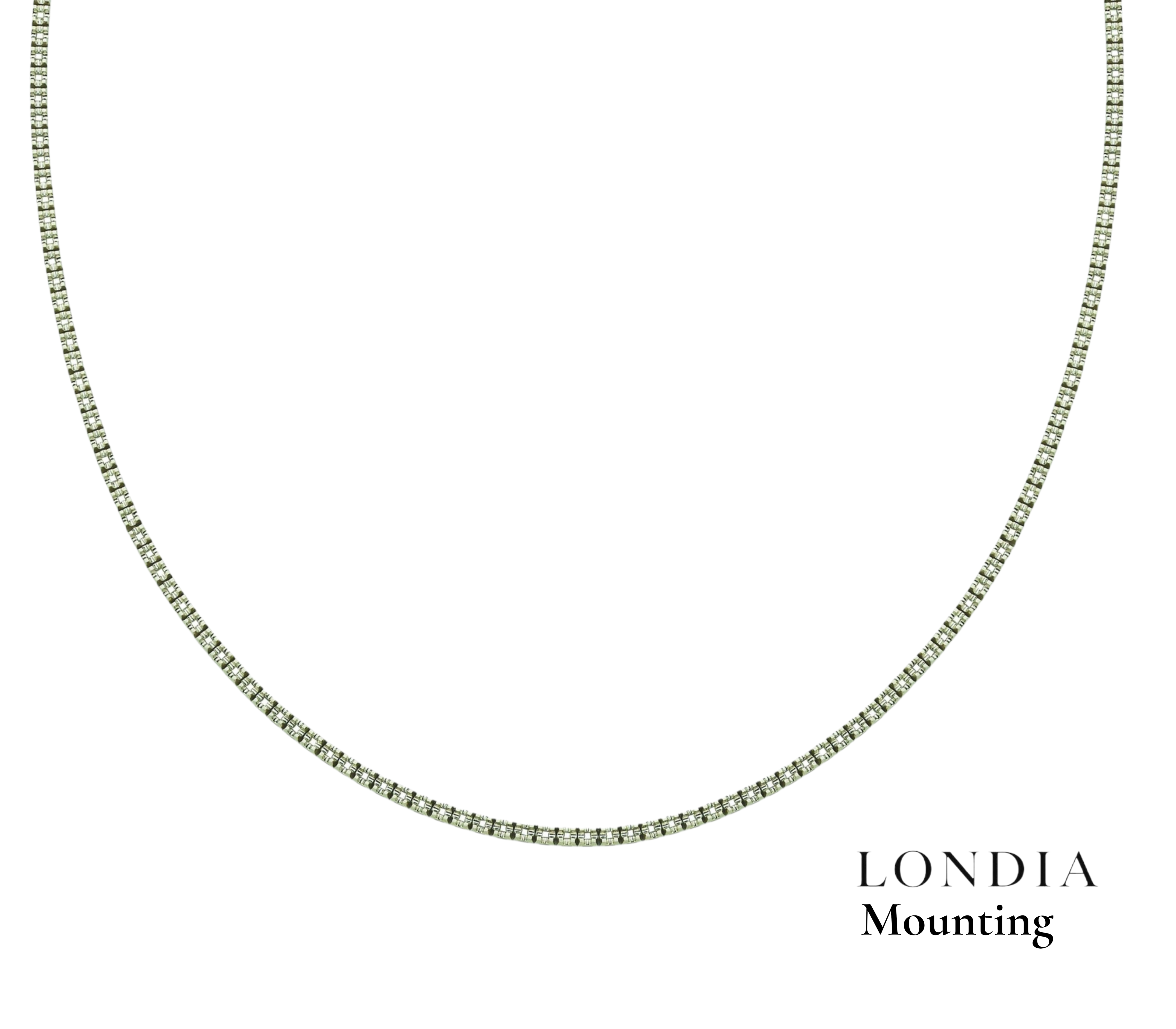 2,00 Mm 4.70 Ct. Mounting Tennis Necklace 14K Gold