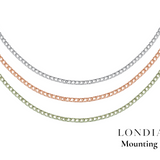 2,00 Mm 7,40 Ct. Mounting Superlight Tennis Necklace 14K Gold