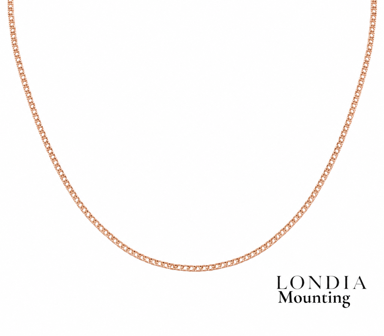 2,00 Mm 7,40 Ct. Mounting Superlight Tennis Necklace 14K Gold