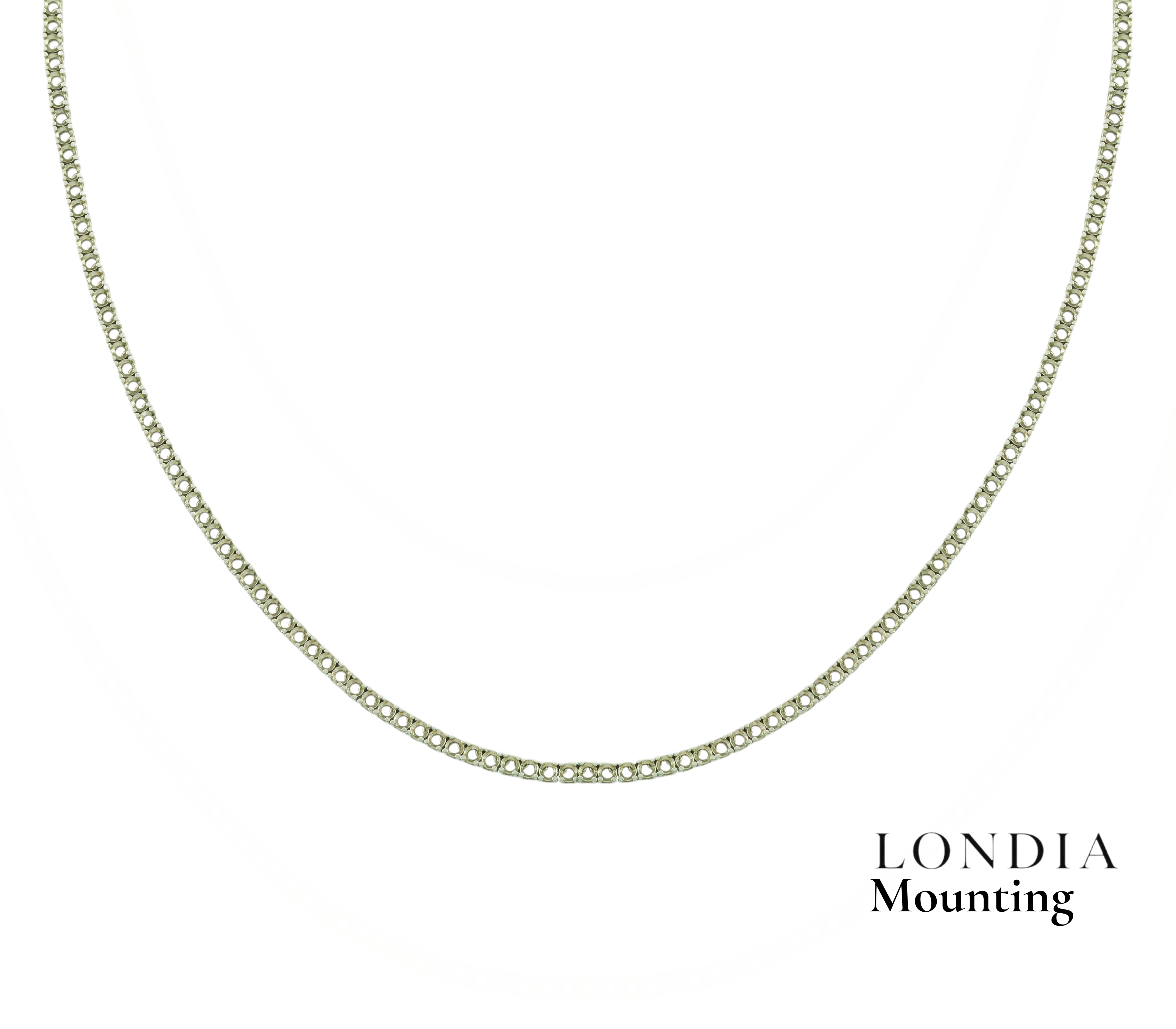 2,25 Mm 9,25 Ct. Mounting Superlight Tennis Necklace 14K Gold