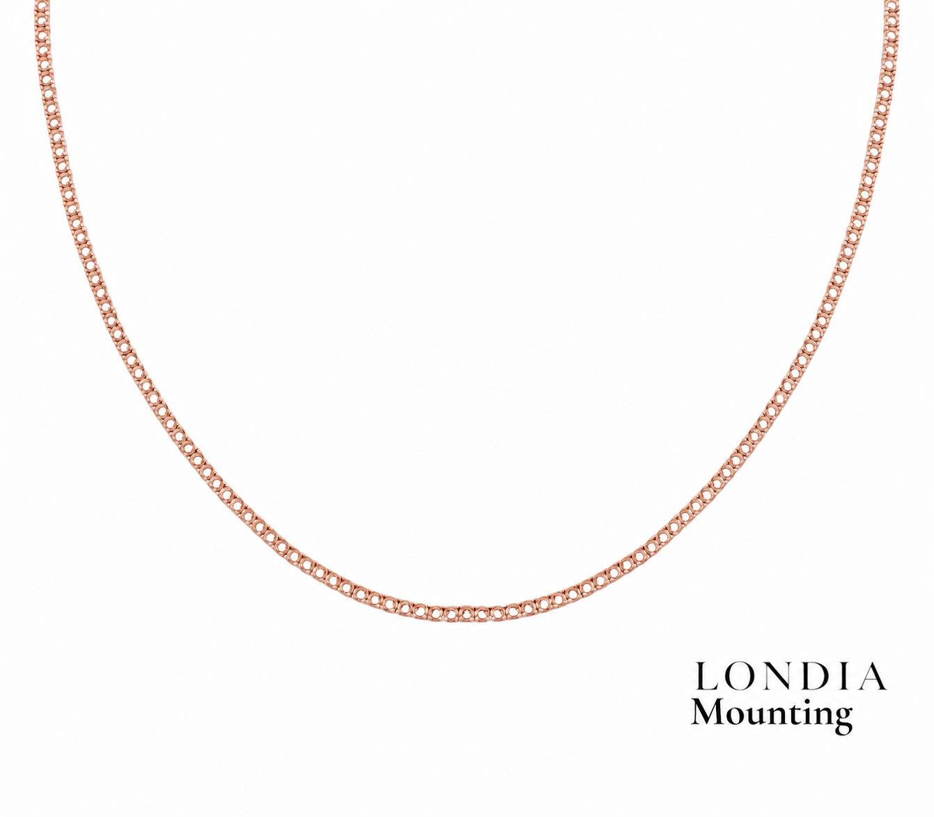 2,25 Mm 9,25 Ct. Mounting Superlight Tennis Necklace 14K Gold