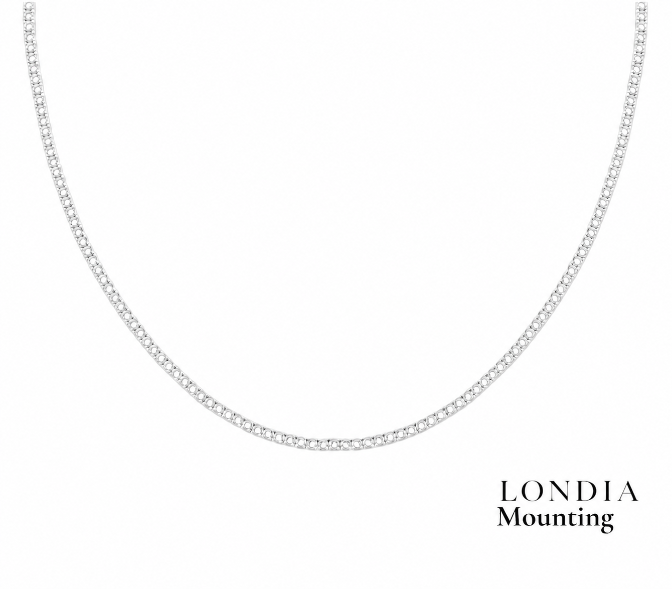 2,25 Mm 9,25 Ct. Mounting Superlight Tennis Necklace 14K Gold
