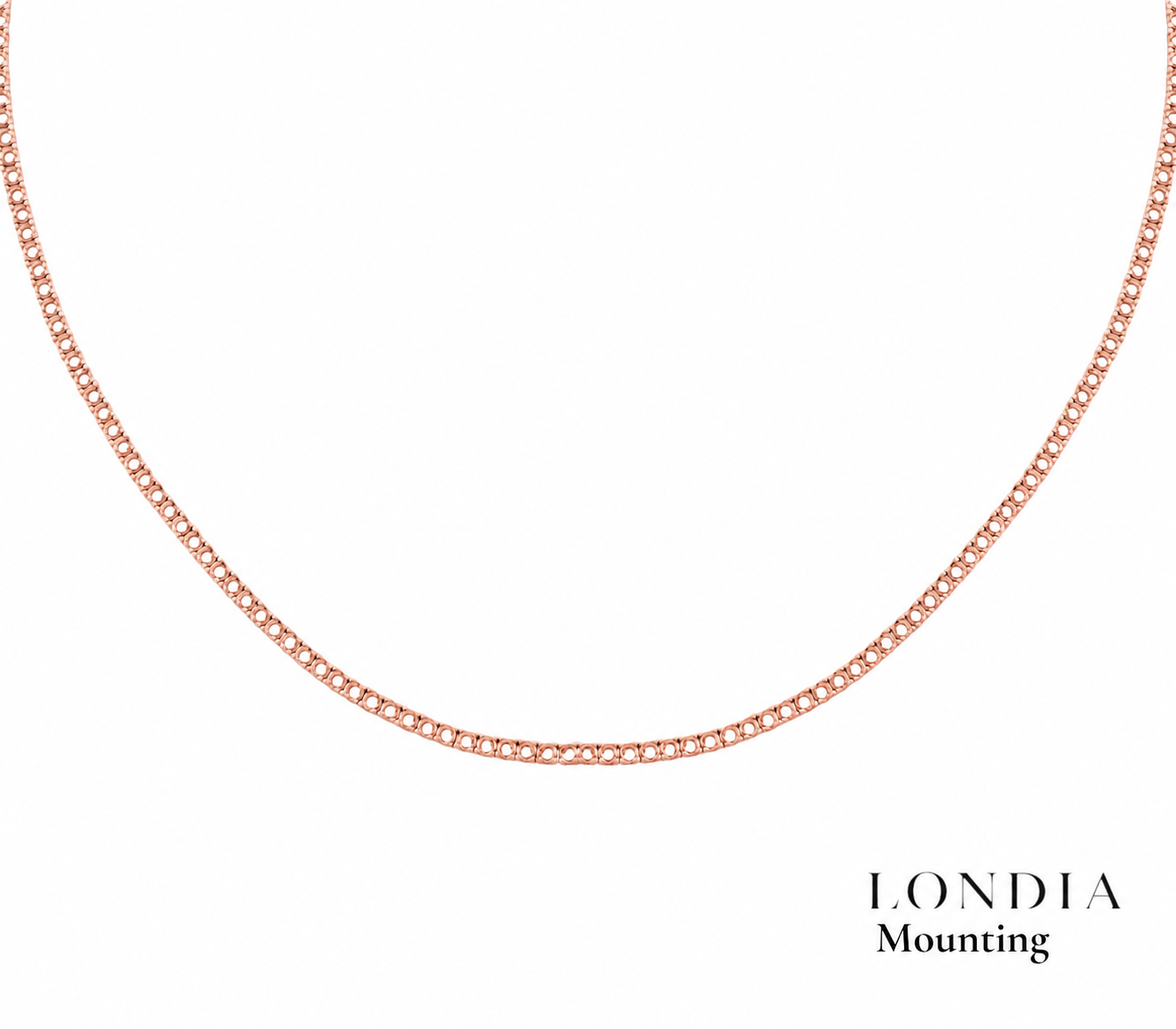 2,50 Mm 11,00 Ct. Mounting Superlight Tennis Necklace 14K Gold