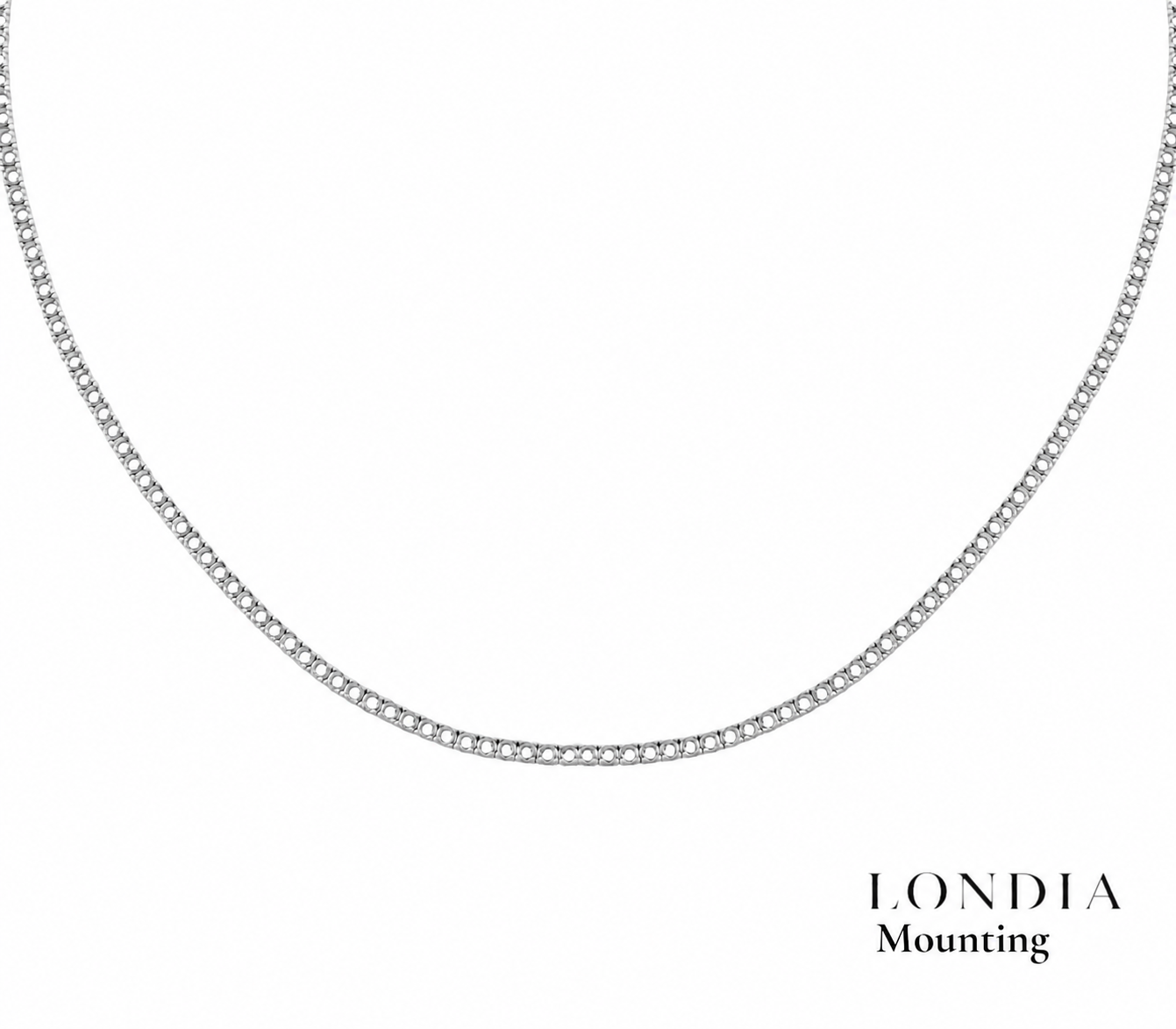 2,50 Mm 11,00 Ct. Mounting Superlight Tennis Necklace 14K Gold