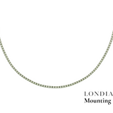 2,50 Mm 8.00 Ct. Mounting Tennis Necklace 14K Gold