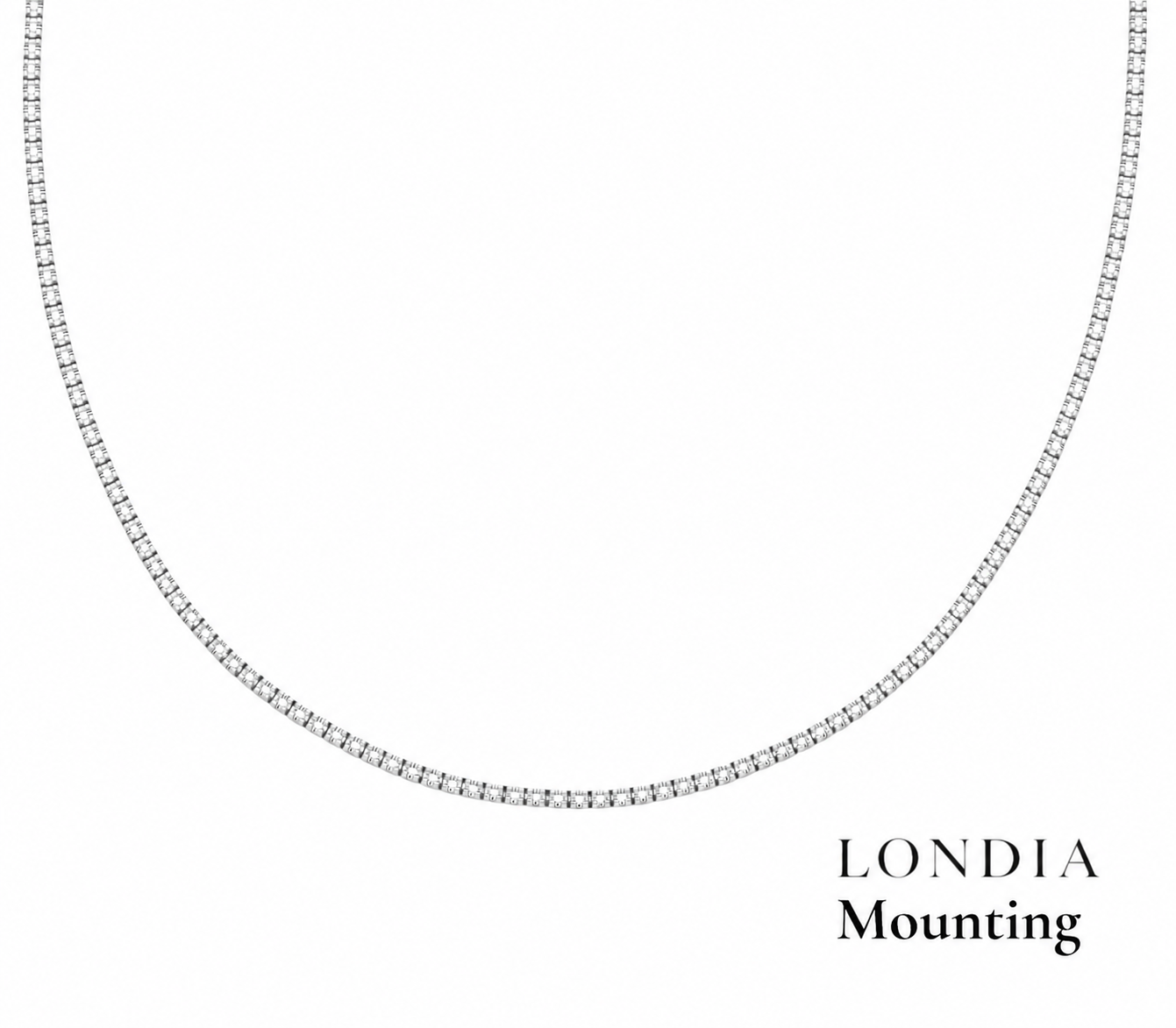 2,50 Mm 8.00 Ct. Mounting Tennis Necklace 14K Gold