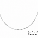 2,50 Mm 8.00 Ct. Mounting Tennis Necklace 14K Gold