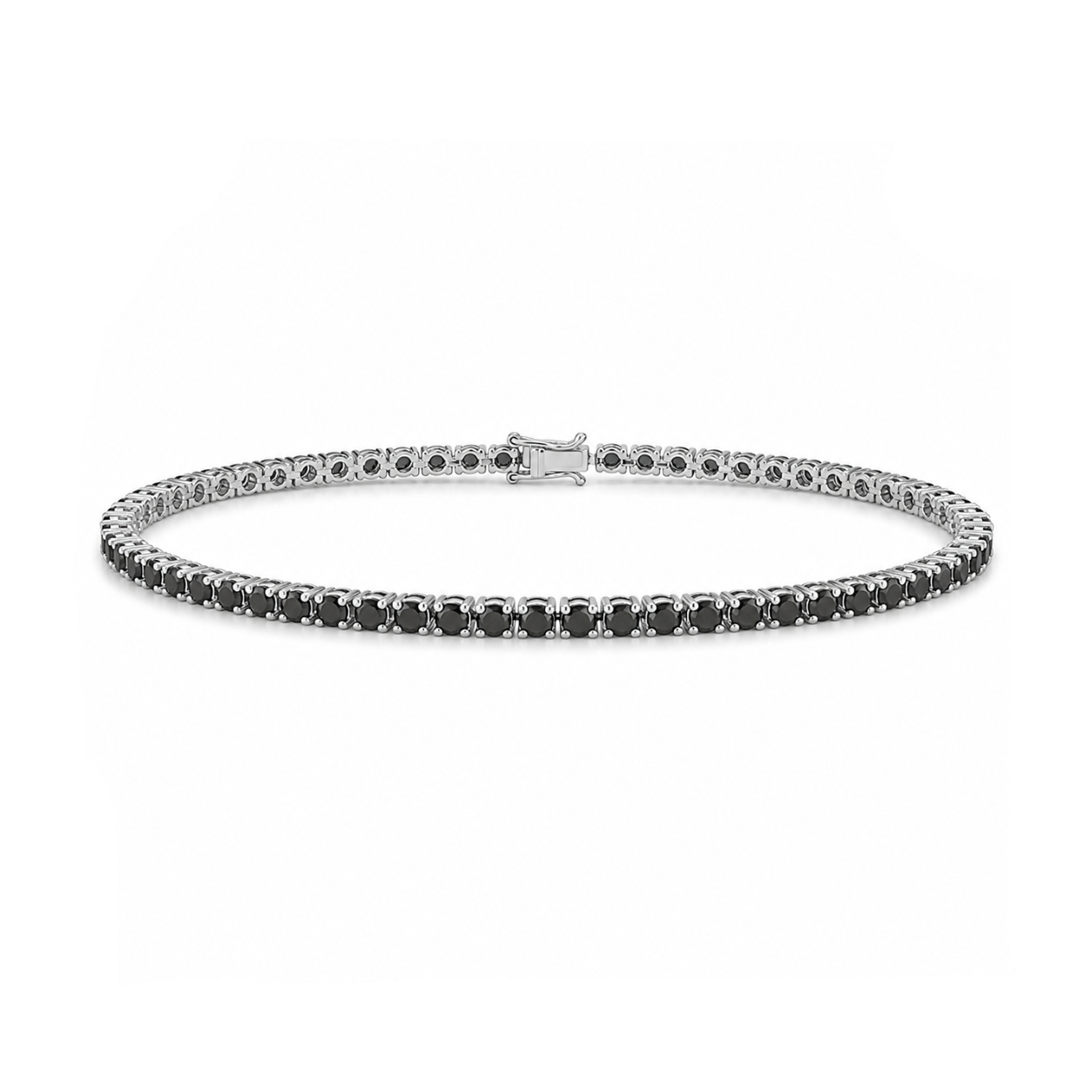 2 Carat Black Natural Diamond Classic Men’s Tennis Bracelet