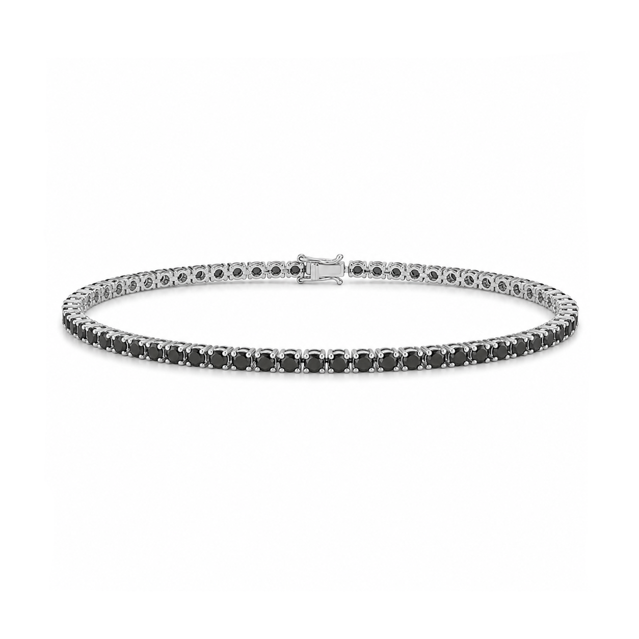 2 Carat Black Natural Diamond Classic Tennis Bracelet