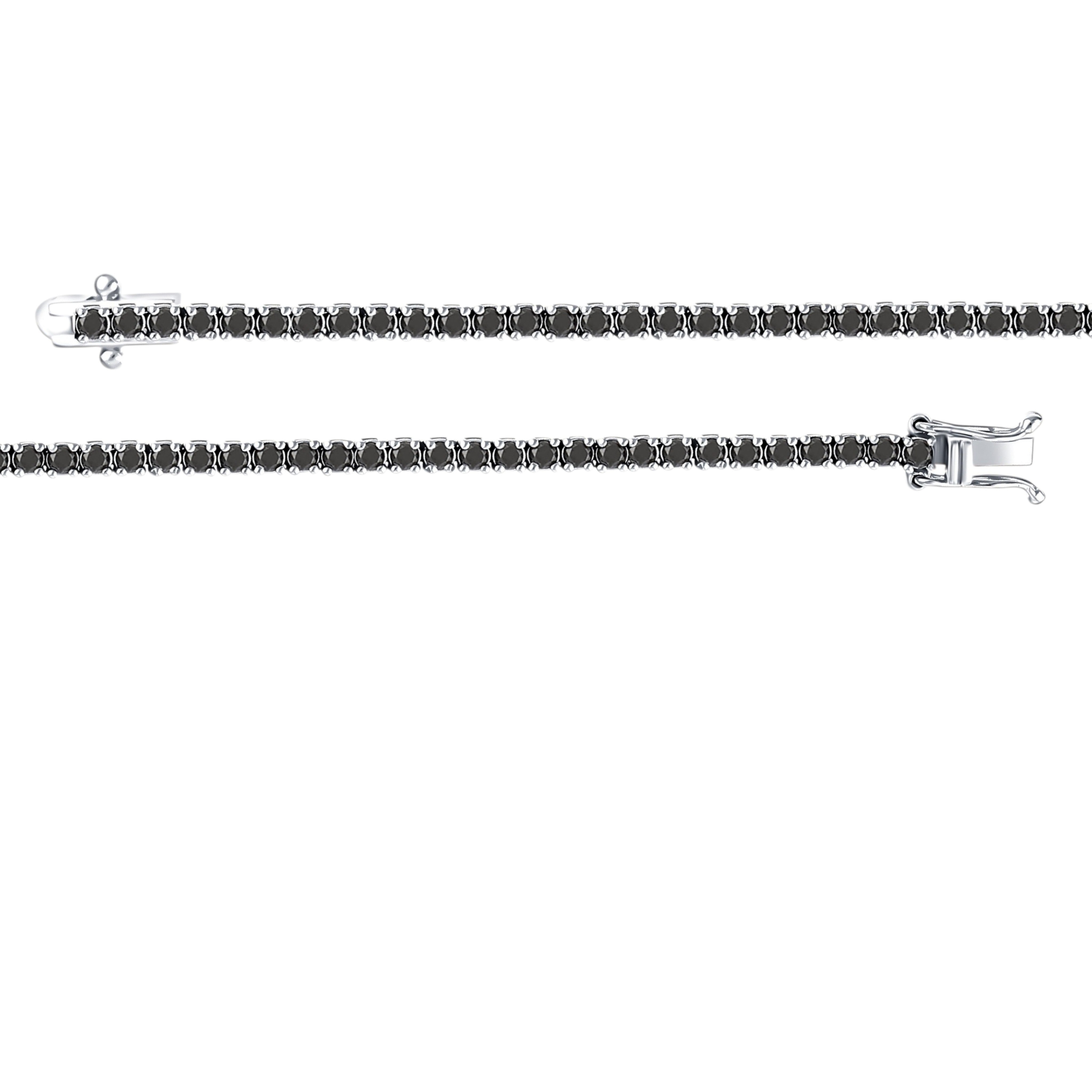 2 Carat Black Natural Diamond Classic Tennis Bracelet