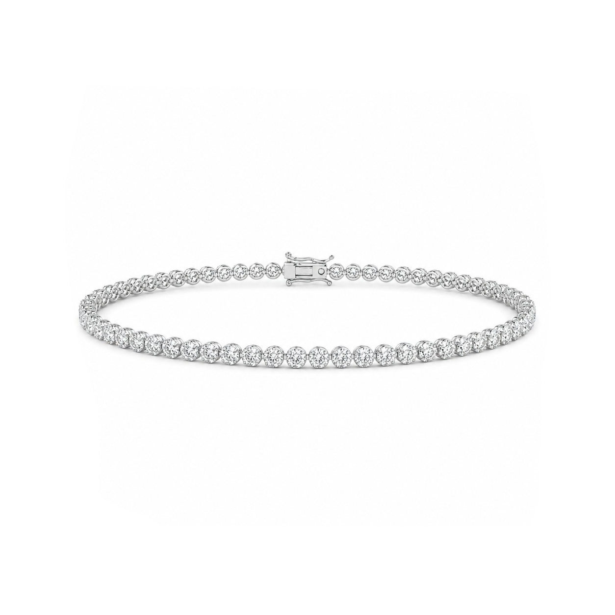 2 Carat Crown Design Natural Diamond Tennis Bracelet