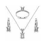 3.00 Ct. Oval Jewelry Mounting Set in 18K Gold
